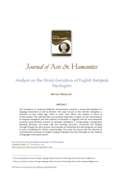 Analysis on the word-formation of English Netspeak Neologisms