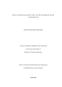 EFFECT OF REDUCING AGENTS TYPES