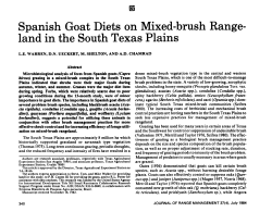 Spanish Goat Diets on Mixed-brush land in the South Texas Plains