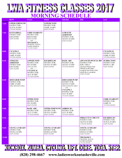 lwa fitness classes jan 2017