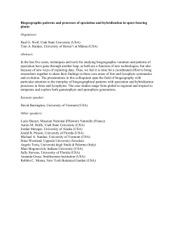 Biogeographic patterns and processes of speciation and