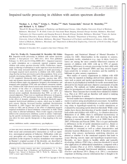 Impaired tactile processing in children with autism spectrum disorder