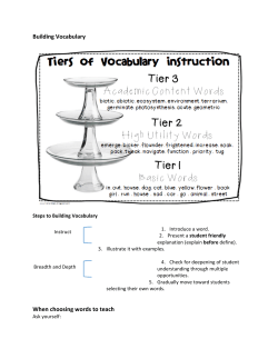 Building Vocabulary When choosing words to teach