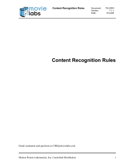 Content Recognition Rules