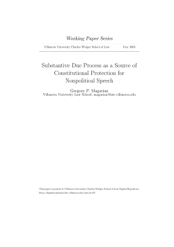 Substantive Due Process as a Source of