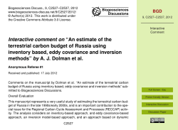 Interactive comment on &ldquo;An estimate of the terrestrial carbon budget