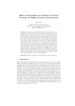 Effects of Speciation on Evolution of Neural Networks In Highly