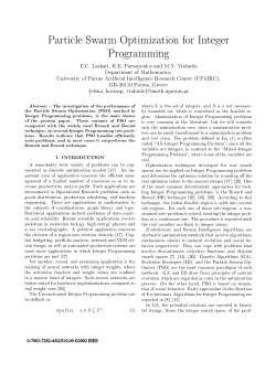 Particle Swarm Optimization for Integer Programming