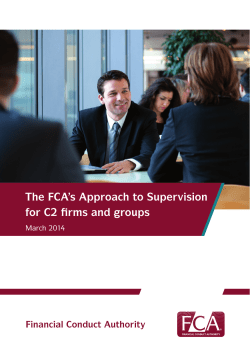 The FCA`s Approach to Supervision for C2 firms and groups