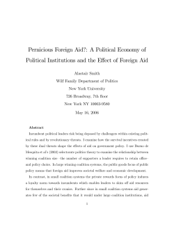 Pernicious Foreign Aid?: A Political Economy of Political Institutions