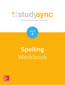 Spelling Workbook - School District of Spencer