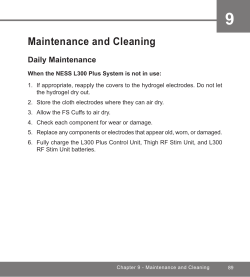 Maintenance and Cleaning