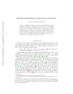 Riemann integrability versus weak continuity