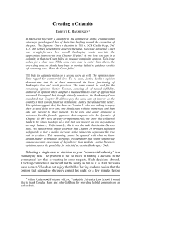 Creating a Calamity - Moritz College of Law