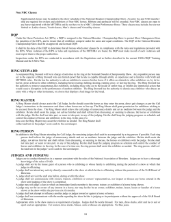 dqp ring steward ring master ring person judges and judging