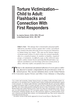 Torture Victimization&mdash; Child to Adult