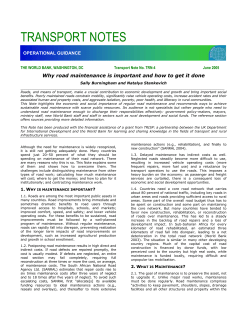 Road Maintenance - World Bank Group