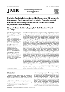 Protein&ndash;Protein Interactions: Hot Spots and Structurally Conserved