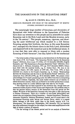the samaritans in the byzantine orbit