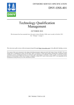 DNV-OSS-401: Technology Qualification Management
