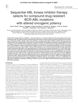 Sequential ABL kinase inhibitor therapy selects for compound drug