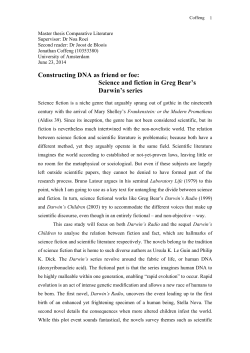 Science and fiction in Greg Bear`s Darwin`s series - UvA-DARE
