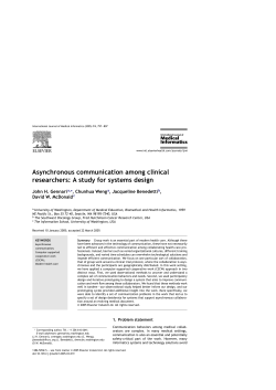 Asynchronous communication among clinical researchers