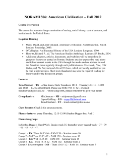 NORAM1506: American Civilization &ndash; Fall 2012
