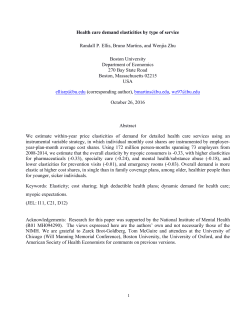 Health care demand elasticities by type of service