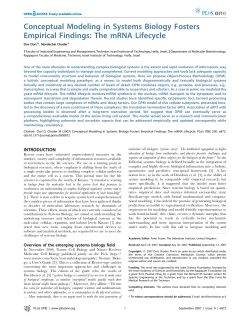 Conceptual Modeling in Systems Biology Fosters Empirical Findings