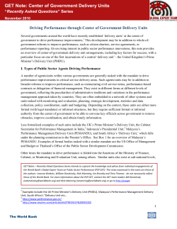 GET Note: Center of Government Delivery Units