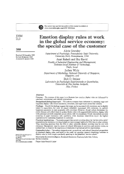 JOSM Emotion display rules at work in the global service