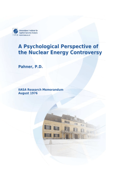 A Psychological Perspective of the Nuclear Energy