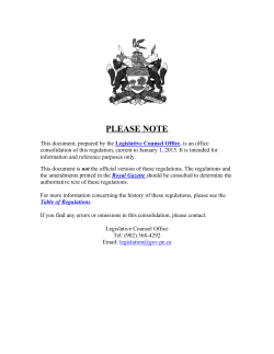 Exemption Regulations - PrinceEdwardIsland.ca