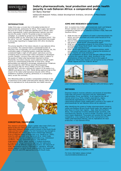 India`s pharmaceuticals, local production and public health security
