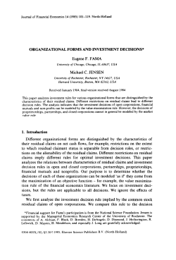 ORGANIZATIONAL FORMS AND INVESTMENT DECISIONS