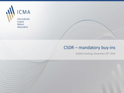 CSDR &ndash; mandatory buy-ins