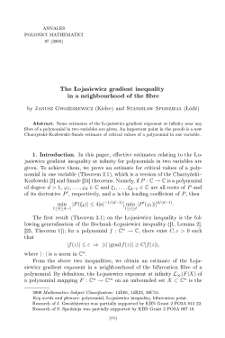 The ojasiewicz gradient inequality in a neighbourhood of