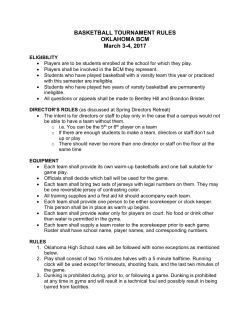 BASKETBALL TOURNAMENT RULES OKLAHOMA BCM March 3