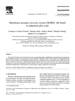 Membrane aromatic recovery system (MARS): lab