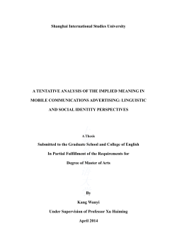 Shanghai International Studies University A TENTATIVE ANALYSIS