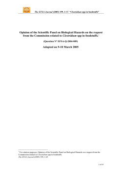 Opinion of the Scientific Panel on Biological Hazards on the request