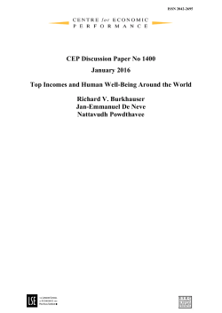 Top Incomes and Human Well