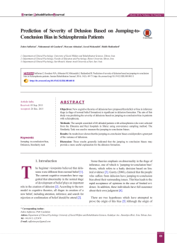 Prediction of Severity of Delusion Based on Jumping-to