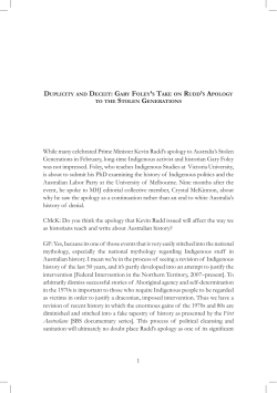 Duplicity and Deceit: Gary Foley`s Take on Rudd`s Apology to the