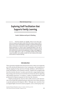 Exploring Staff Facilitation that Supports Family