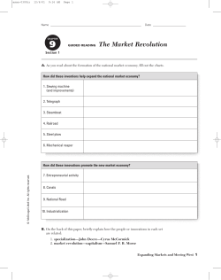 GUIDED READING The Market Revolution