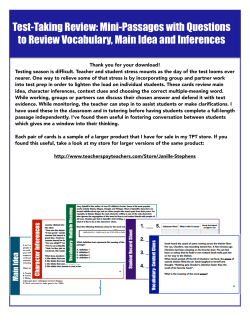 Test-Taking Review: Mini-Passages with Questions to Review