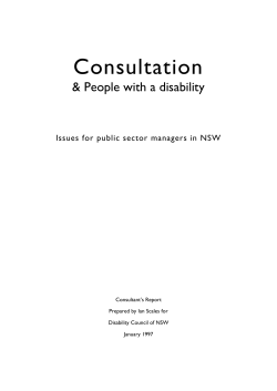 consultation - Disability Council NSW