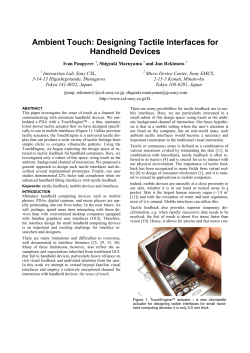 Ambient Touch: Designing Tactile Interfaces for